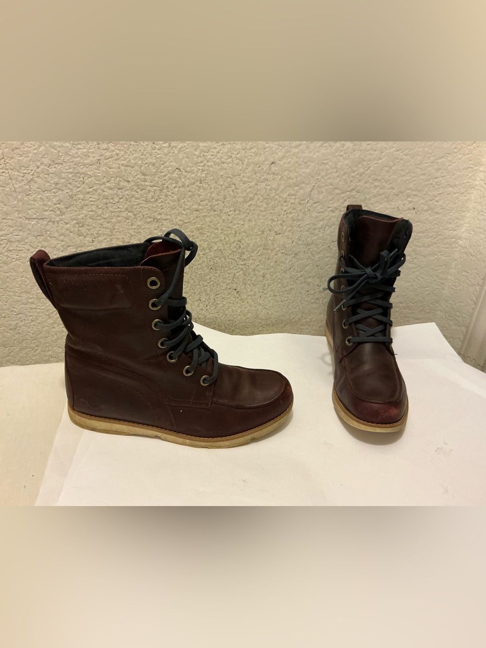 Timberland Earthkeepers Mosley Burgundy Lace Up Ankle Boots Womens Size 7.5